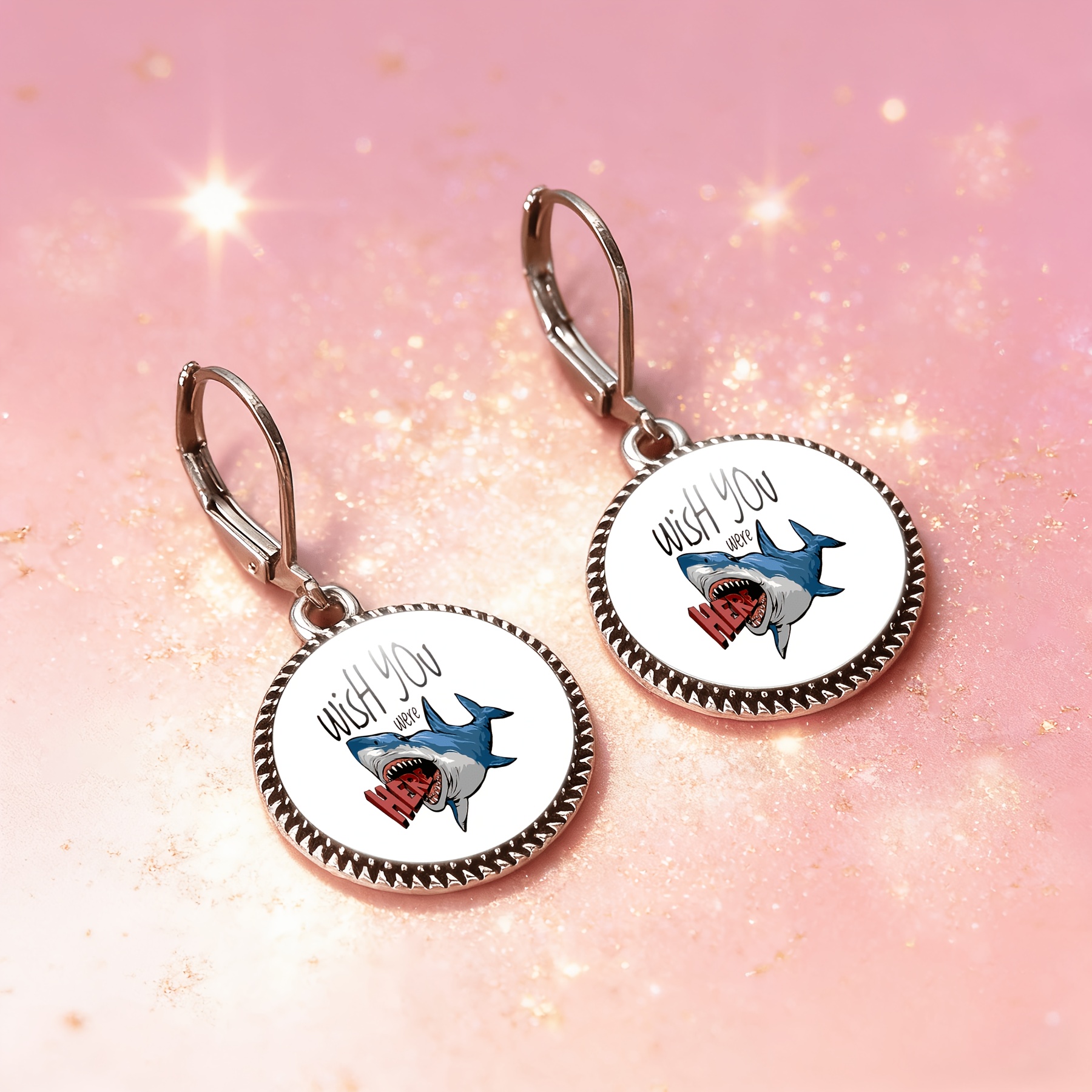 3pcs Shark Pattern Necklace Earring Set for Women